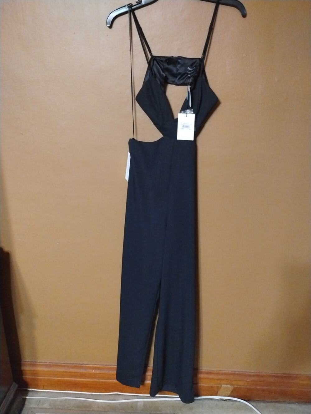 Bardot Cut Out Slit Pantsuit Black Womens sz 4